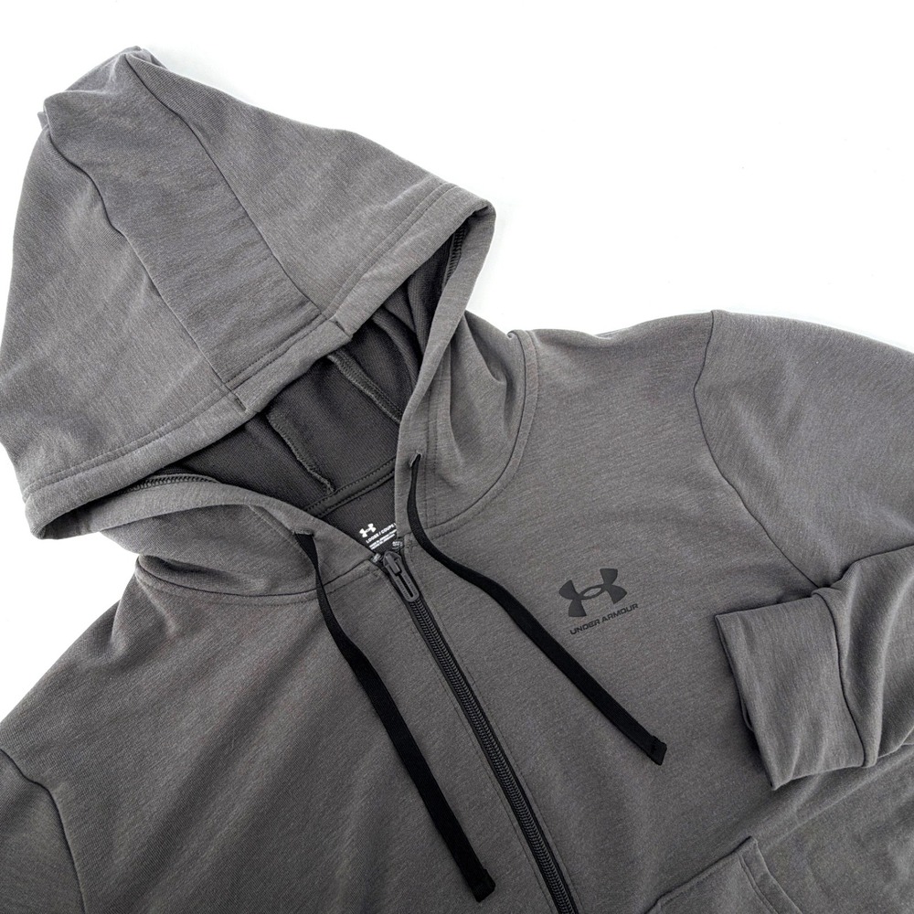 Under Armour Hoodie Womens Large Gray Good Full Zip Hooded Sweatshirt 1369853